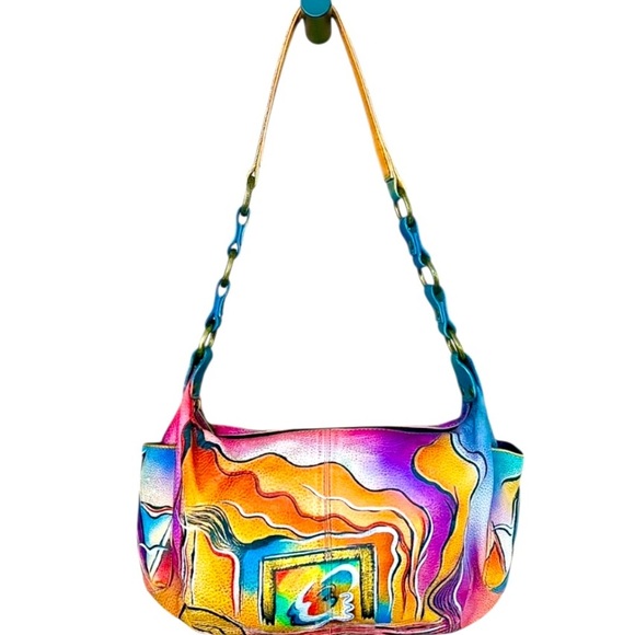 ANUSCHKA Hand Painted Leather Shoulder Bag - Picture 9 of 9